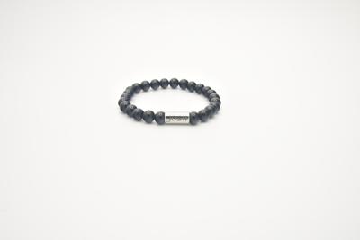 JOSH Heren Armband met Natuursteen Black | 09313-BRA