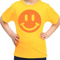 Verkleed T-shirt voor meisjes - Smile Emoticon - geel - carnaval - feestkleding voor kinderen