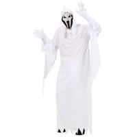 Spook verkleedkleding kostuum voor volwassenen - Halloween - Wit - Jurk - met masker