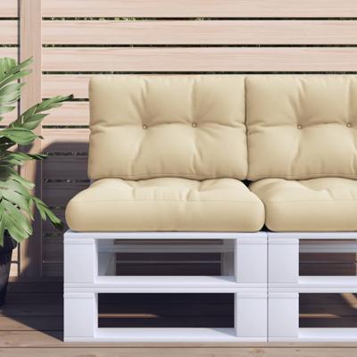 VidaXL Palletkussen 60x40x12 cm stof beige