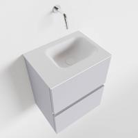 Toiletmeubel Mondiaz Ada | 40 cm | Meubelkleur Cale | Lex wastafel Talc Links | Zonder kraangat