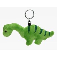 Pluche mini knuffel Brontosaurus dinosaurus sleutelhanger 16 cm   -