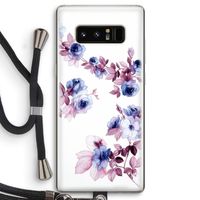 Waterverf bloemen: Samsung Galaxy Note 8 Transparant Hoesje met koord