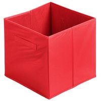 Urban Living Opbergmand/kastmand Square Box - karton/kunststof - 29 liter - rood - 31 x 31 x 31 cm - Opbergmanden