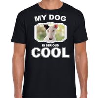 Bullterrier honden t-shirt my dog is serious cool zwart voor heren