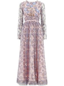 Giambattista Valli robe en tulle Popping Paisley à broderies - Rose