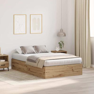 Bedframe met opslag artisanaal eikenkleurig 200 x 120 x 31.5 cm