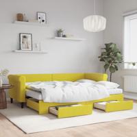 Slaapbank met onderschuifbed en lades 80x200 cm fluweel geel