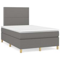Boxspring met matras en LED stof donkergrijs 120x190 cm