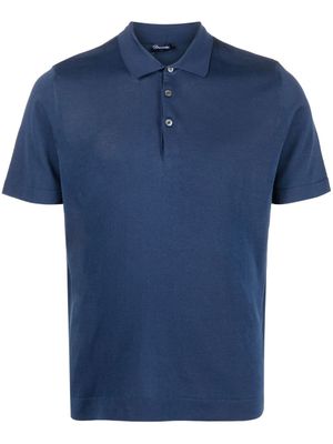Drumohr polo à fini givré - Bleu