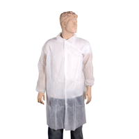 ComFort Bezoekersjas | XL | drukknoop | PP | wit | 50 stuks