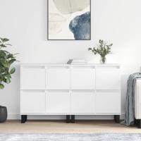 Dressoirs 2 st bewerkt hout wit