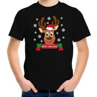 Kerst t-shirt voor kinderen - Merry Christmas - rendier - zwart Kerst t-shirt voor kinderen - Merry Christmas - rendier - zwart