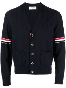 Thom Browne cardigan à bande tricolore - Bleu