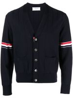 Thom Browne cardigan à bande tricolore - Bleu - thumbnail