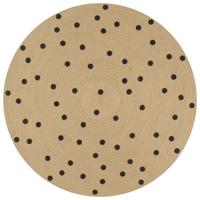 VidaXL Vloerkleed handgemaakt met print polkadot 150 cm jute