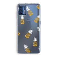 Ananasjes: Motorola Moto G9 Plus Transparant Hoesje - thumbnail