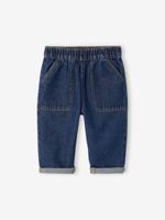 Babyjeans met elastische taille ongewassen denim