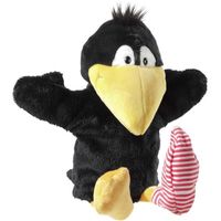 Pluche handpop vogel Kleine Raaf 36 cm   -