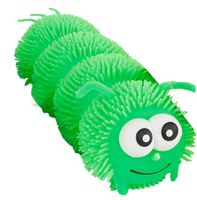 Toys Amsterdam puffer rups 26 cm siliconen groen - thumbnail