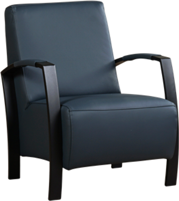 Blauwe leren industriële stalen fauteuil Glory - Toledo Leer Marine (blauw leer)