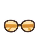 The Animals Observatory lunettes de soleil rondes à logo imprimé - Marron The Animals Observatory lunettes de soleil rondes à logo imprimé - Marron