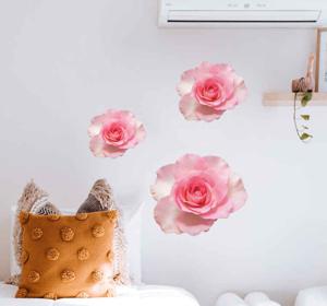 Bloemen muursticker realistische roos