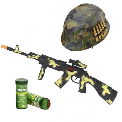 Widmann Leger soldaten verkleed set - volwassenen - Helm - Machinegeweer - schminkstift
