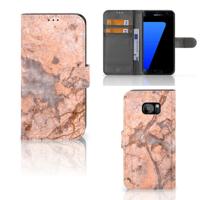 Samsung Galaxy S7 Edge | Bookcase | Marmer Oranje