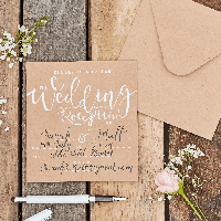 Ginger Ray CW-247 Rustic Country Kraft Wedding Reception Uitnodigingen