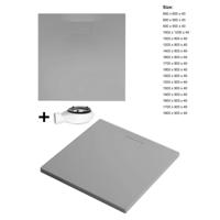 Douchevloer Xenz Flat Zero | 100x100x4 | Incl.Afvoersifon-Chroom | Acryl | Vierkant | Cement