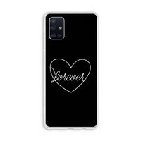 Forever heart black: Galaxy A51 4G Transparant Hoesje Forever heart black: Galaxy A51 4G Transparant Hoesje