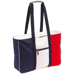 Blauw/rood/witte polyester strandtas 47 cm   -