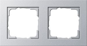 Gira E2 afdekraam 2-voudig aluminium