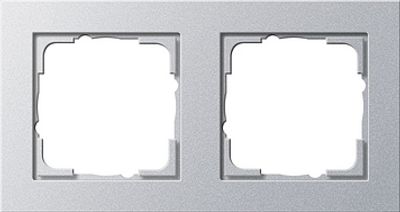 Gira E2 afdekraam 2-voudig aluminium
