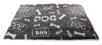 VETBED DOG PRINT GRIJS / WIT GERECYCLED