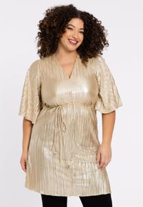 Yoek Tuniek wide bottom plisse HANNELORE | Goud | Maat 42/44