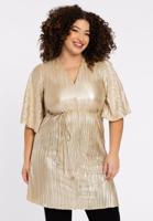 Yoek Tuniek wide bottom plisse HANNELORE | Goud | Maat 42/44