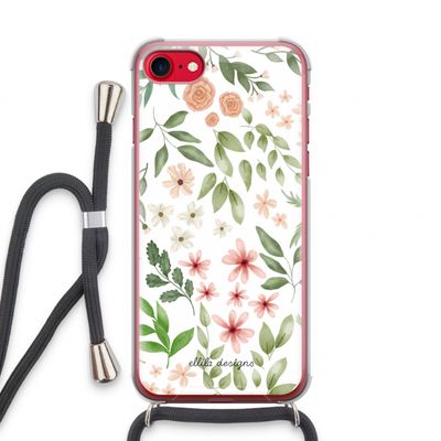 Botanical sweet flower heaven: iPhone SE 2020 Transparant Hoesje met koord