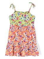 MSGM Kids robe sans manches à fleurs - Vert - thumbnail