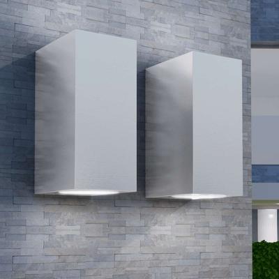 VidaXL Led-buitenwandlampen 2 st vierkant op-/neerwaarts