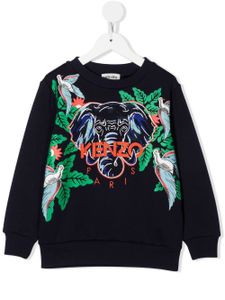 Kenzo Kids sweat à motif éléphant brodé - Bleu