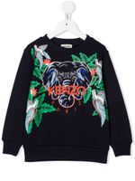 Kenzo Kids sweat à motif éléphant brodé - Bleu - thumbnail