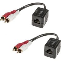 Lindy 70460 2xRCA RJ45 Zwart, Rood, Wit kabeladapter/verloopstukje - thumbnail