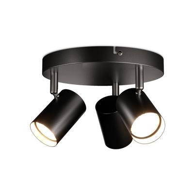HOFTRONIC™ Lark - LED Plafondlamp - 3 spots - GU10 Fitting - Kantelbaar & Draaibaar - Zwart - Rond