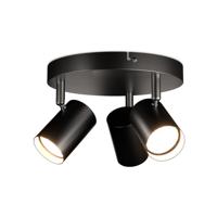 HOFTRONIC™ Lark - LED Plafondlamp - 3 spots - GU10 Fitting - Kantelbaar & Draaibaar - Zwart - Rond