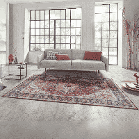 Vintage Vloerkleed Anthea Rood Blauw 160x230 Cm Laagpolig Nouristan - Dekbed-Discounter.nl