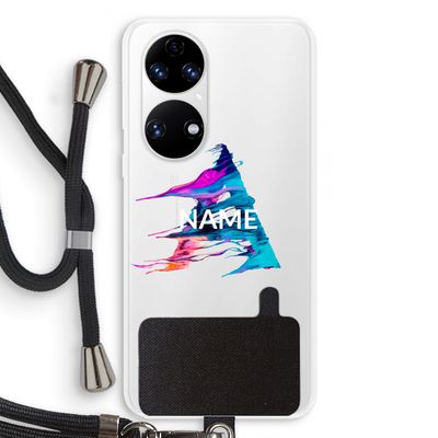 Abstract Spectrum: Huawei P50 Transparant Hoesje met koord