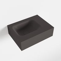 MONDIAZ LEX Dark_grey vrijhangende solid surface wastafel 40cm. Positie wasbak links