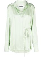 Jil Sander chemise cache-cœur en satin - Vert